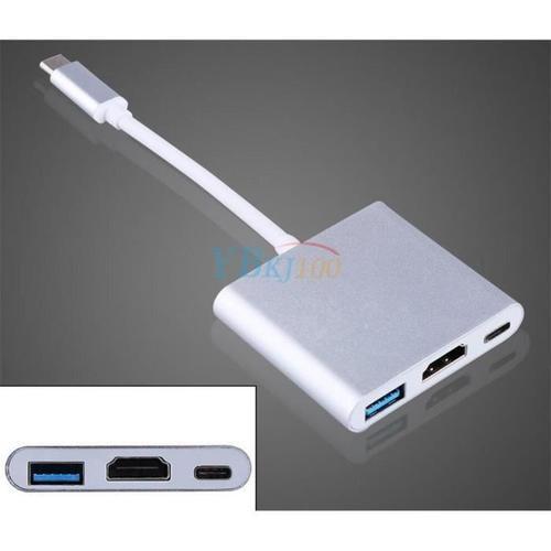 Adaptateur USB 3.1 Type C Male Vers HDMI USB 3.0 Multiport Charge P... on Productcaster.