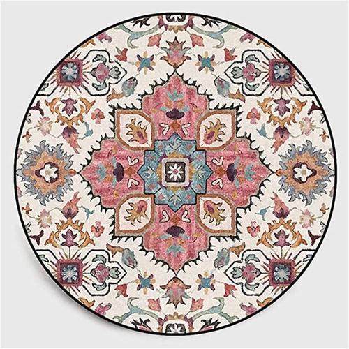 Tapis Mandala - Rond - Style Vintage, Bohémien - Lavable - Décorati... on Productcaster.