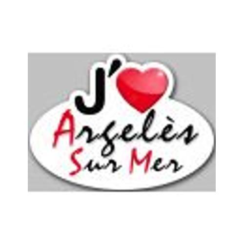 J'aime Argelès-Sur-Mer (5x3.7cm) - Sticker/Autocollant on Productcaster.