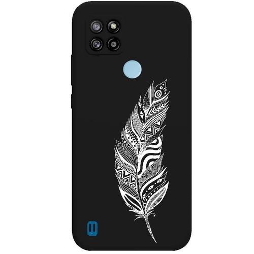 Coque Noir Realme C21y C25y Plumes on Productcaster.