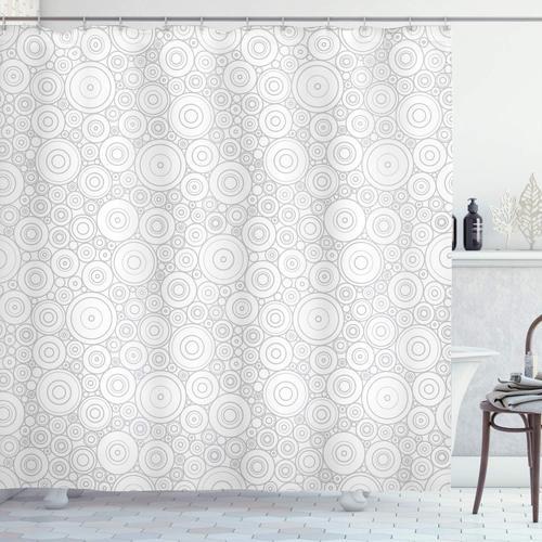 Gris Rideau De Douche, Cercles Géométriques Rétro, Tissu Ensemble D... on Productcaster.