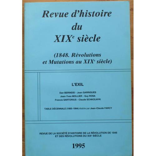 Revue D'histoire Du Xixe Siècle - Numéro 11 De 1995 on Productcaster.