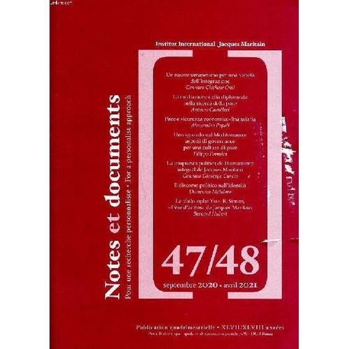 Notes Et Documents N°47/48 Sommaire: Un Nuovo Umanesimo Per Une Soc... on Productcaster.