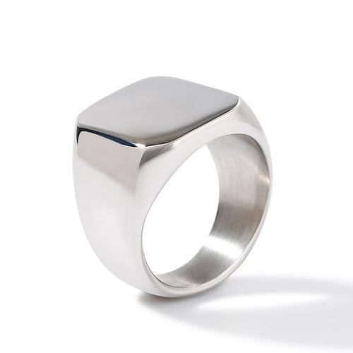 Bague Chevalière Acier Inoxydable Homme - Taille 62 on Productcaster.