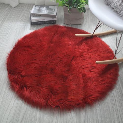 Tapis Rond Doux Et Moelleux,Couleur Unie,En Peluche,Moquette En Fau... on Productcaster.