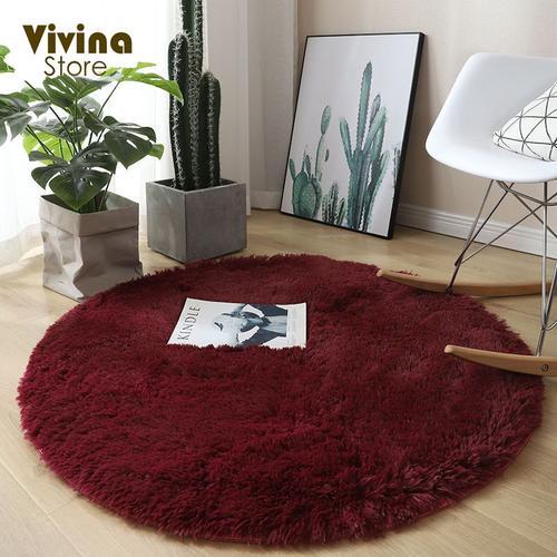 Tapis Rond En Peluche Pour Salon,Shaggy Lea Vert Pour Canapé,Chaise... on Productcaster.