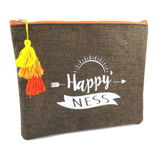 PROMOTION ! Trousse plate 'Boho' marron (Happy'ness) - 21. 5x18. 5x... on Productcaster.