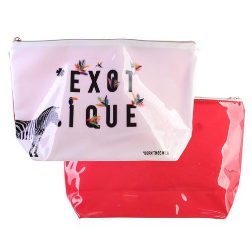 PROMOTION ! Trousse de toilette 'Tropical' blanc rouge (zèbre - exo... on Productcaster.