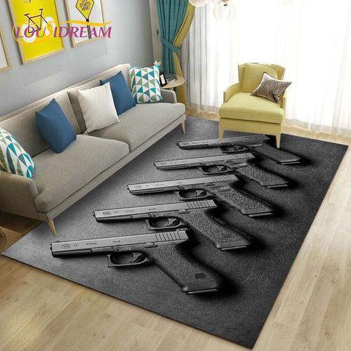 Fusil D'assaut 3d,Revolver Odor,Zone Lea,Tapis Lea Pour Salon,Chamb... on Productcaster.