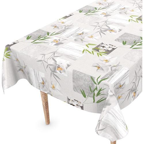 Nappe En Toile Cirée, Lavable, Bord Coupé, Motif Orchidée, Spa, Fac... on Productcaster.