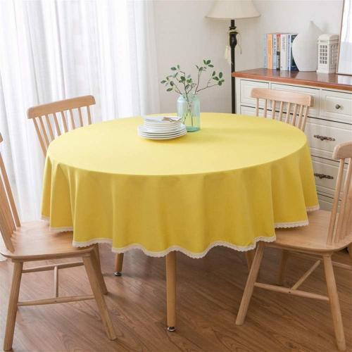 Nappe De Table Ronde Avec Bordures De Dentelle Lavable Tissu De Tab... on Productcaster.