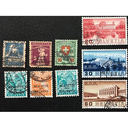 Suisse 9 Timbres De 1924 A 1938, Sdn & Bit, Yvert S57, S63, S69, S9... on Productcaster.