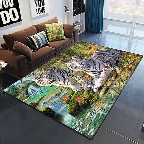 Tapis College 3d De Tigre Dominateur Pour Salon,Tapis D'animaux De ... on Productcaster.