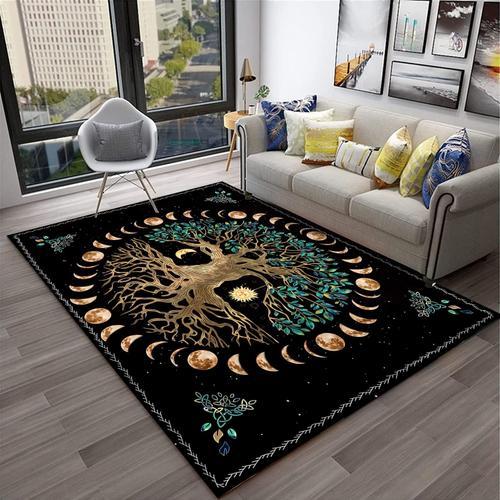 Tapis D'arbre De Vie De Phase De Lune 3d,Zone Lea,Tapis De Soleil E... on Productcaster.