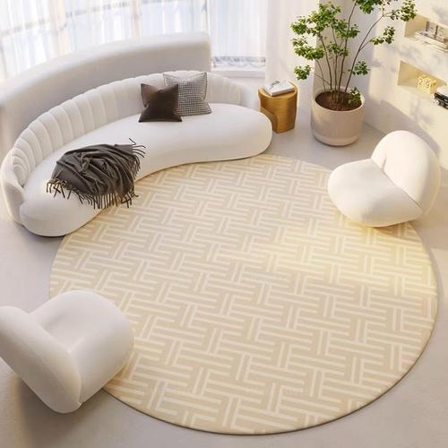 Grand Tapis Rond En Peluche Moelleux,Tapis De Salon,Tapis De Grande... on Productcaster.