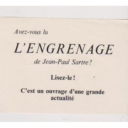 Bibliophilie - Sartre Avez-Vous Lu L'engrenage ? 95x130 Mm Impressi... on Productcaster.