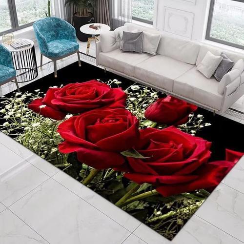 Tapis D'impression 3d De Fleurs Roses Pastorales,Porte D'entrée,Tap... on Productcaster.