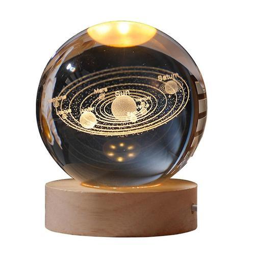 Crystal Color Night Light with Carved Crystal Ball Inside, Luminous... on Productcaster.