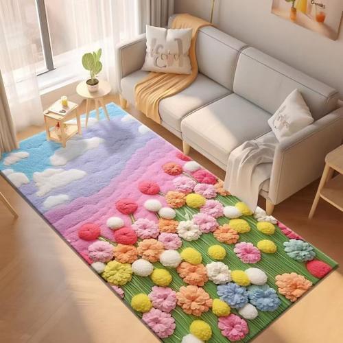 Tapis de chambre moelleux en laine pour enfants,tapis rose Kawaii,a... on Productcaster.