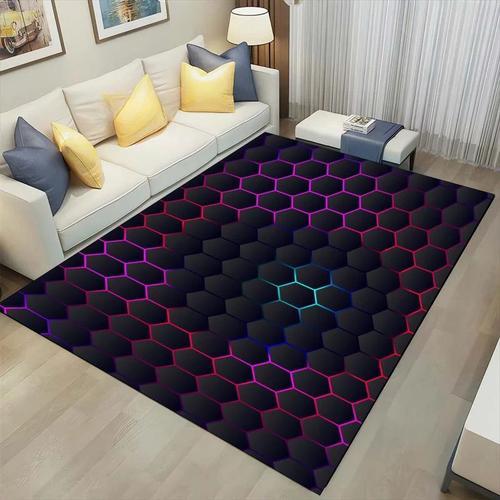 Tapis Géométrique 3d Neon Lights,Tapis Hexagonaux Pour La Maison,Le... on Productcaster.