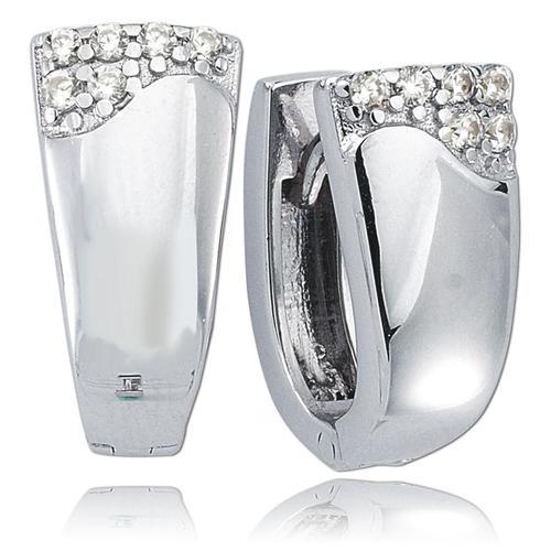 Créoles Pour Femme Balia En Argent Sterling 925 Poli Avec Zircone B... on Productcaster.