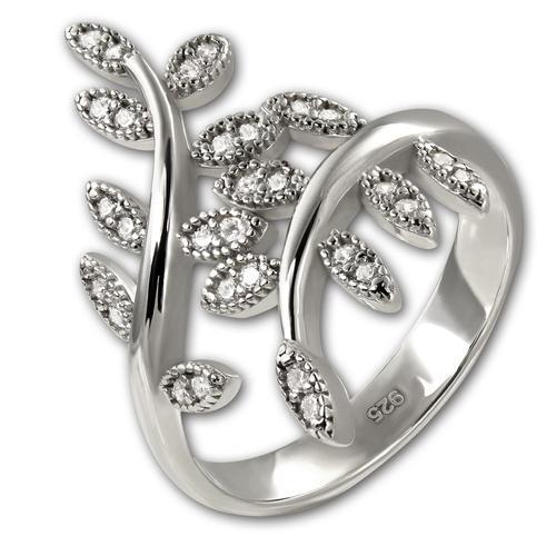 Bague Silberdream Feuilles Zircone Blanc Taille 58 En Argent 925 Sd... on Productcaster.