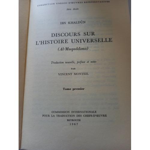 Ibn Khaldoun, Discours Sur L'histoire Universelle (Al-Muqaddima), C... on Productcaster.