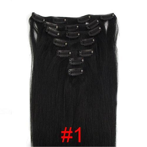 Extensions De Cheveux A Clips 100% Naturels Remy Hair 60cm Noir on Productcaster.