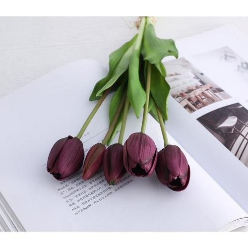 Bouquet de fleurs artificielles de luxe en Silicone, tulipes au tou... on Productcaster.