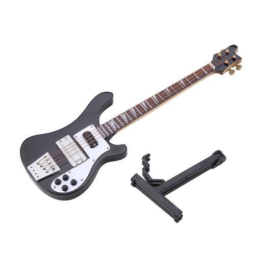 Black Miniature Bass Guitar Replica With Stand And Case Instrument ... on Productcaster.