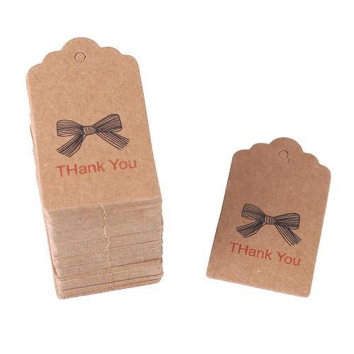 100pcs Brown Handmade Hang Label Wedding Favor Gift Dessert Tags Cl... on Productcaster.