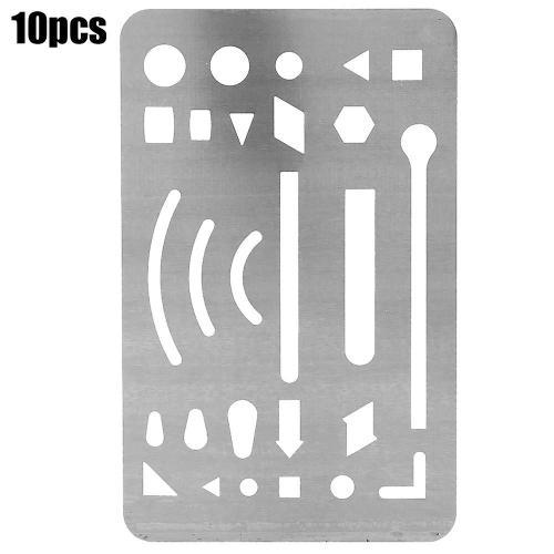 10pcs 27 Holes Erasing Shield Multipurpose Engineering Drawing Temp... on Productcaster.