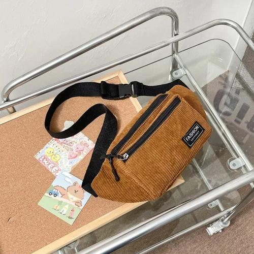 Sac de taille en velours côtelé pour femme,petit sac en toile pour ... on Productcaster.