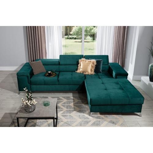 Canapé D'angle Convertible En Tissu Luxe 5 Places, Richard, Vert, A... on Productcaster.