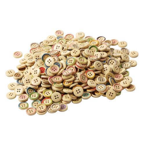 15mm 400pcs Wooden Buttons Round Handcraft Craft Printed Buttons Se... on Productcaster.