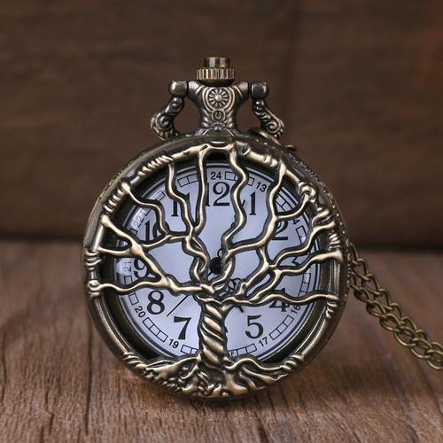 Montre De Poche A Quartz Creuse En Bronze Retro Pendentif Elegant C... on Productcaster.