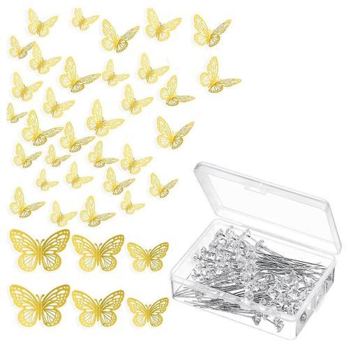 160 Pcs Flower Bouquet Accessories Set,60 Pcs 3D Gold Butterfly Sti... on Productcaster.