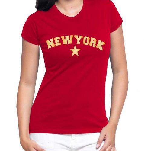 Tee Shirt Femme New York Rouge on Productcaster.