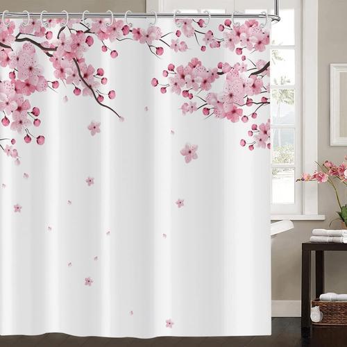 Rideau de Douche Fleurs de Cerisier 150x180, Rideau de Douche Rose ... on Productcaster.