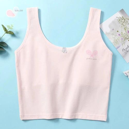 Camisole d'été en coton pour filles,haut en fibres de coton précieu... on Productcaster.