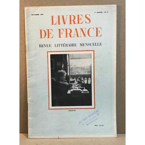 Livres De France Revue Littéraire Mensuelle/ Octobre 1954/ Numero C... on Productcaster.