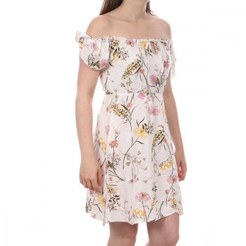 Robe Blanche À Fleurs Femme Vero Moda Easy 10263302 on Productcaster.