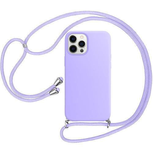 Coque Collier Cordon Pour Iphone 12 Pro (6.1'') Violet Mince Silico... on Productcaster.