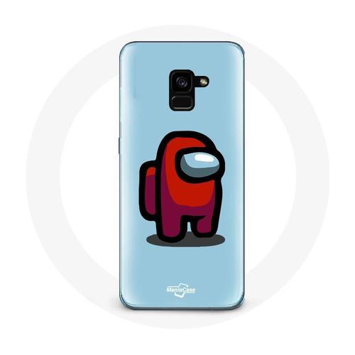 Coque Pour Samsung Galaxy A8 Plus Among Us Jeu Vidéo Fond Bleu on Productcaster.