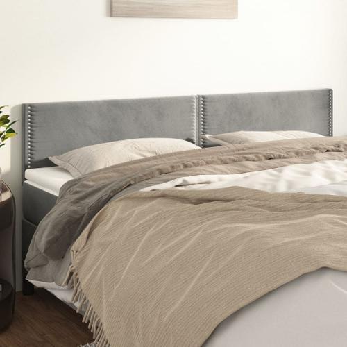 Vidaxl Têtes De Lit 2 Pcs Gris Clair 90x5x78/88 Cm Velours on Productcaster.