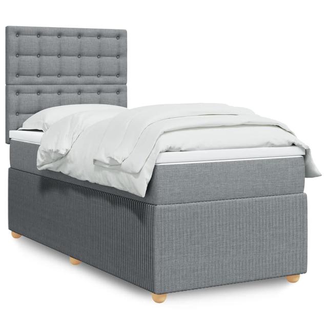 Vidaxl Sommier À Lattes De Lit Avec Matelas Gris Clair 90x200 Cm Ti... on Productcaster.