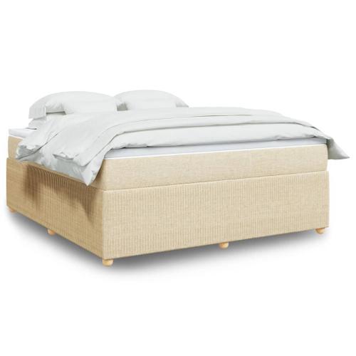 Vidaxl Sommier À Lattes De Lit Avec Matelas Crème 180x200 Cm Tissu on Productcaster.