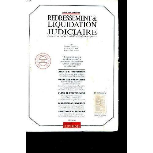 Redressement & Liquidation Judiciaire Sommaire: Rééquilibrer La Loi... on Productcaster.