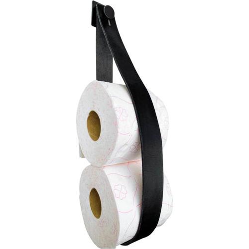 Porte-Rouleau de Papier Toilette de Luxe en Cuir - Noir - Porte-Rou... on Productcaster.