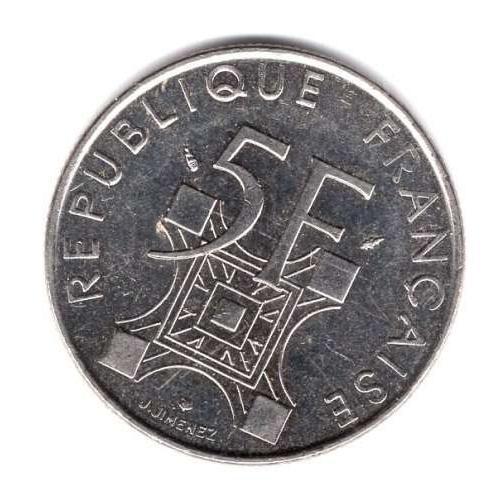 France Piece De 5 Francs Tour Eiffel 1989 Nickel Ref Gadoury 772 on Productcaster.